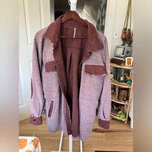 Free People Jacket Womens Small Ruby Shacket Lightweight Button Front Oversized